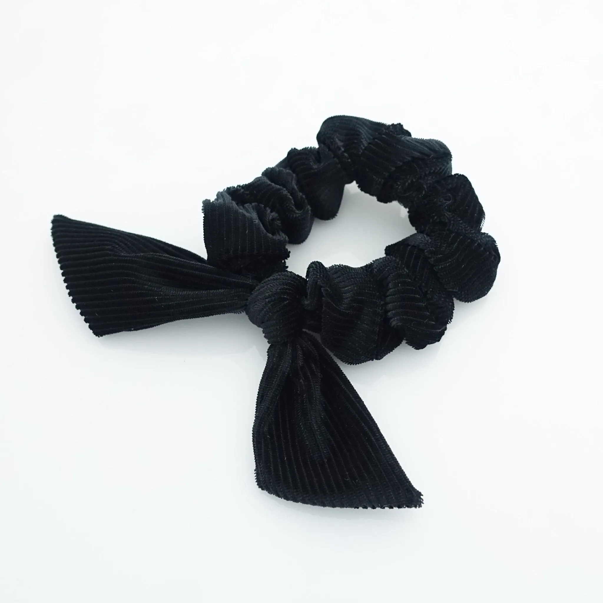 soft glossy corduroy bow knot scrunchies cute hair tie women scrunchie