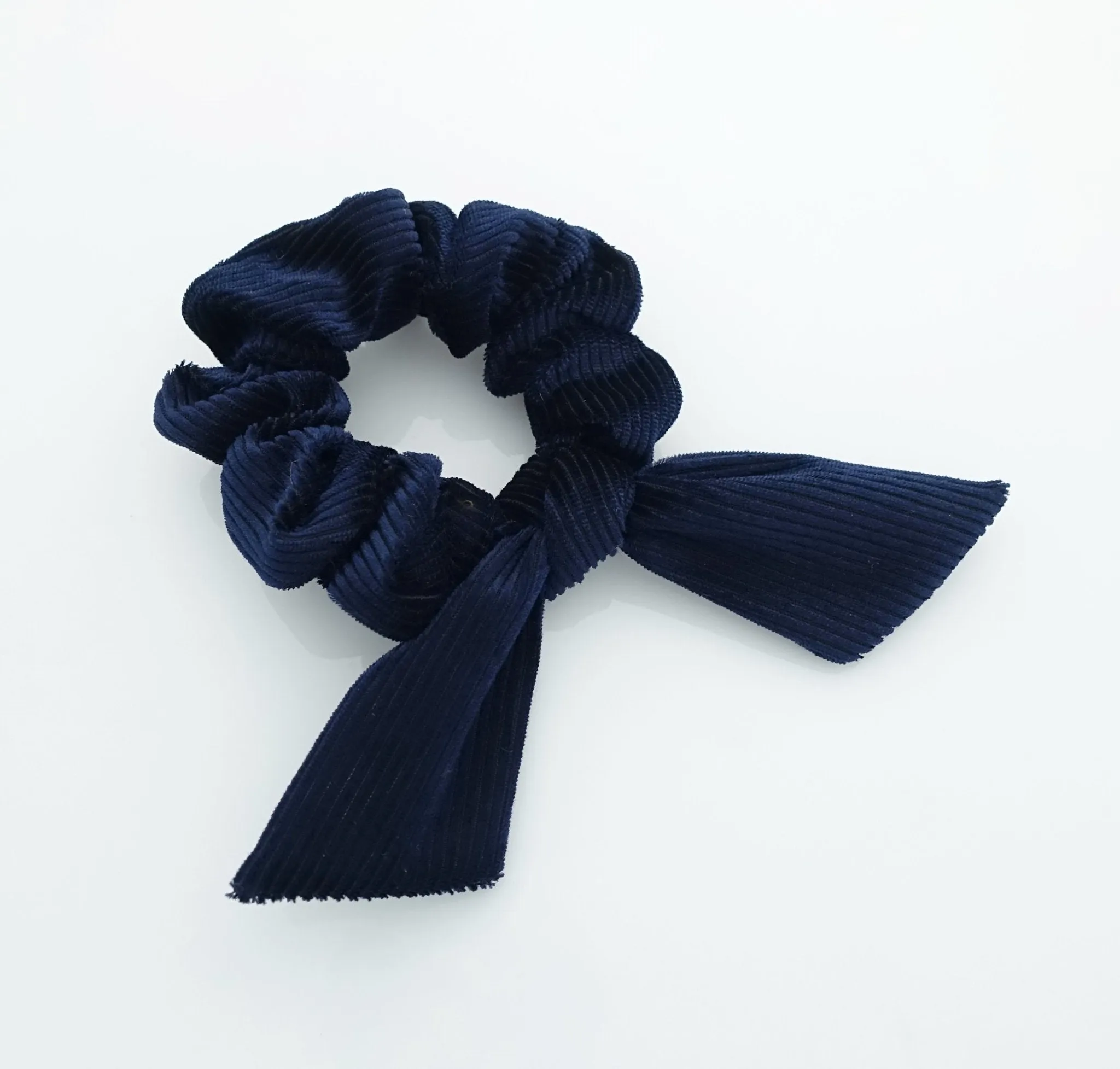 soft glossy corduroy bow knot scrunchies cute hair tie women scrunchie