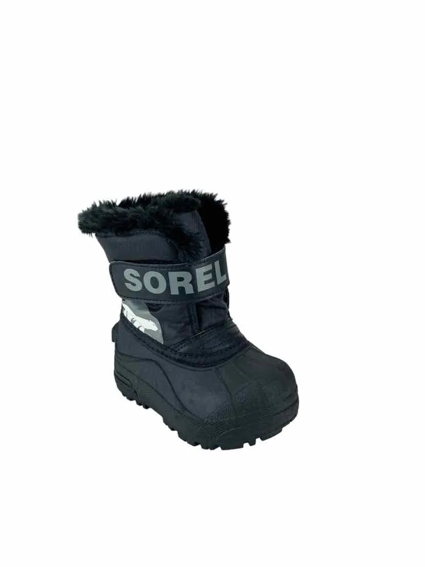 Sorel Boys' Snow Commaner Boots Black Size 7 (approx. 3 yrs)