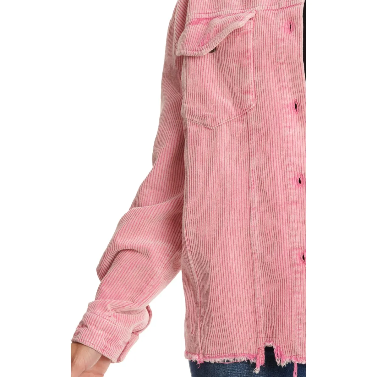 Southern Grace Women's Pink Corduroy Shirt Jacket