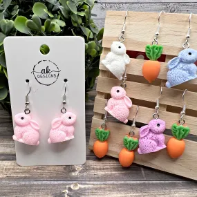 Spring Bunny Rabbit Animal Earrings - Clearance