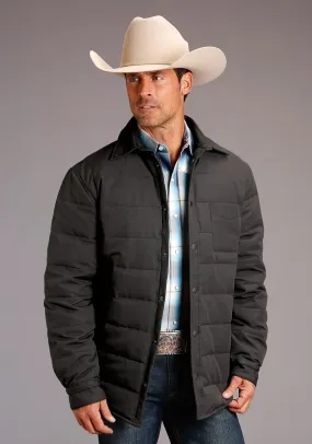 Stetson Mens Insulated Shirt Grey Cotton Blend Canvas Jacket