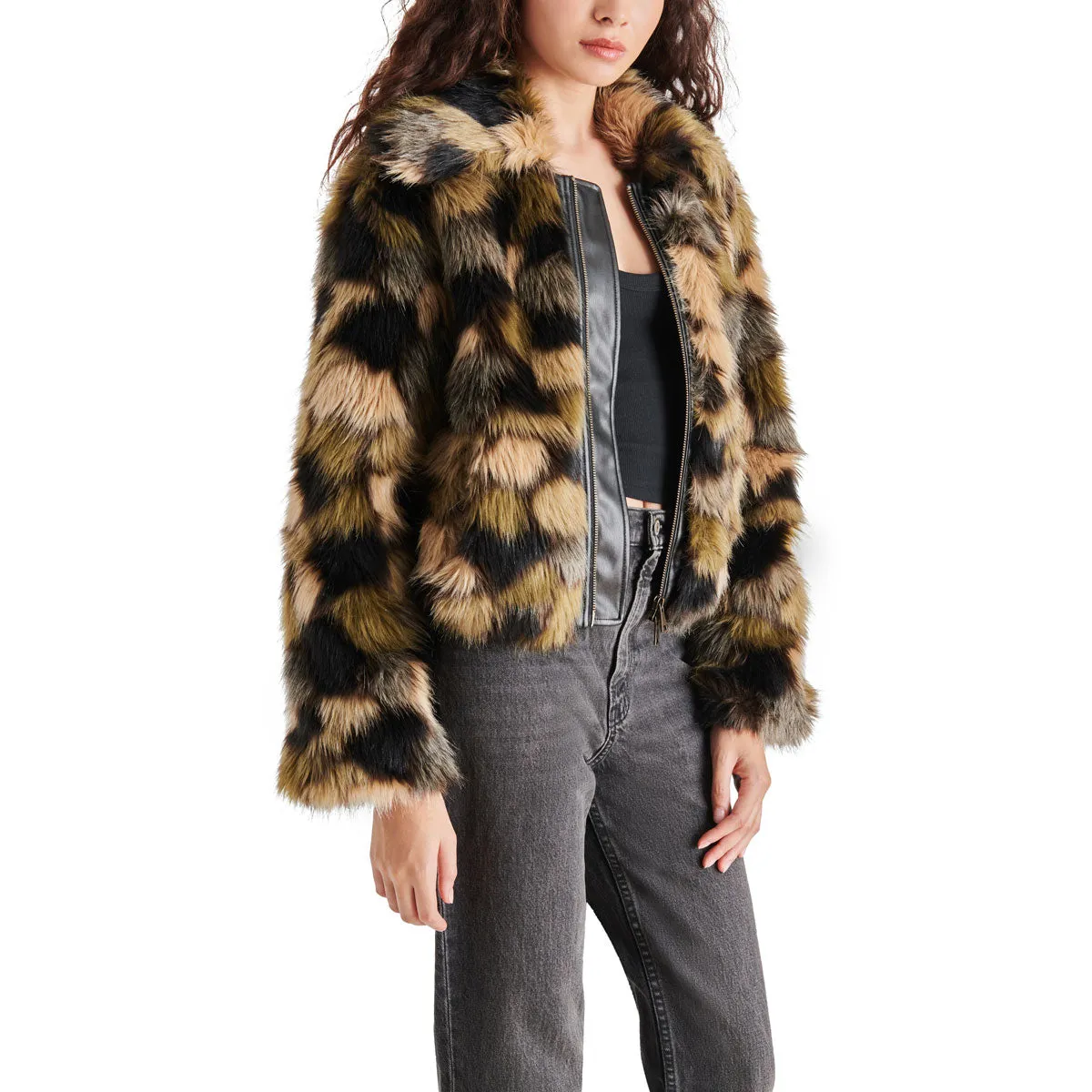 Steve Madden Arlowe Multi-Faux-Fur Jacket