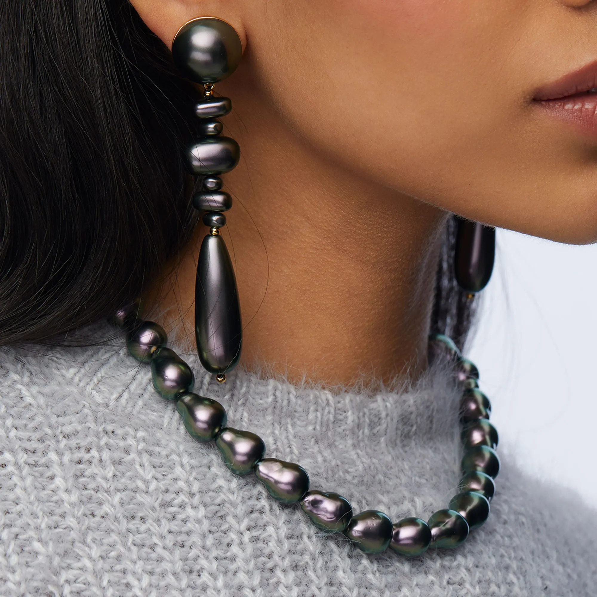 TAHITIAN PEARL BAROQUE COLLAR NECKLACE