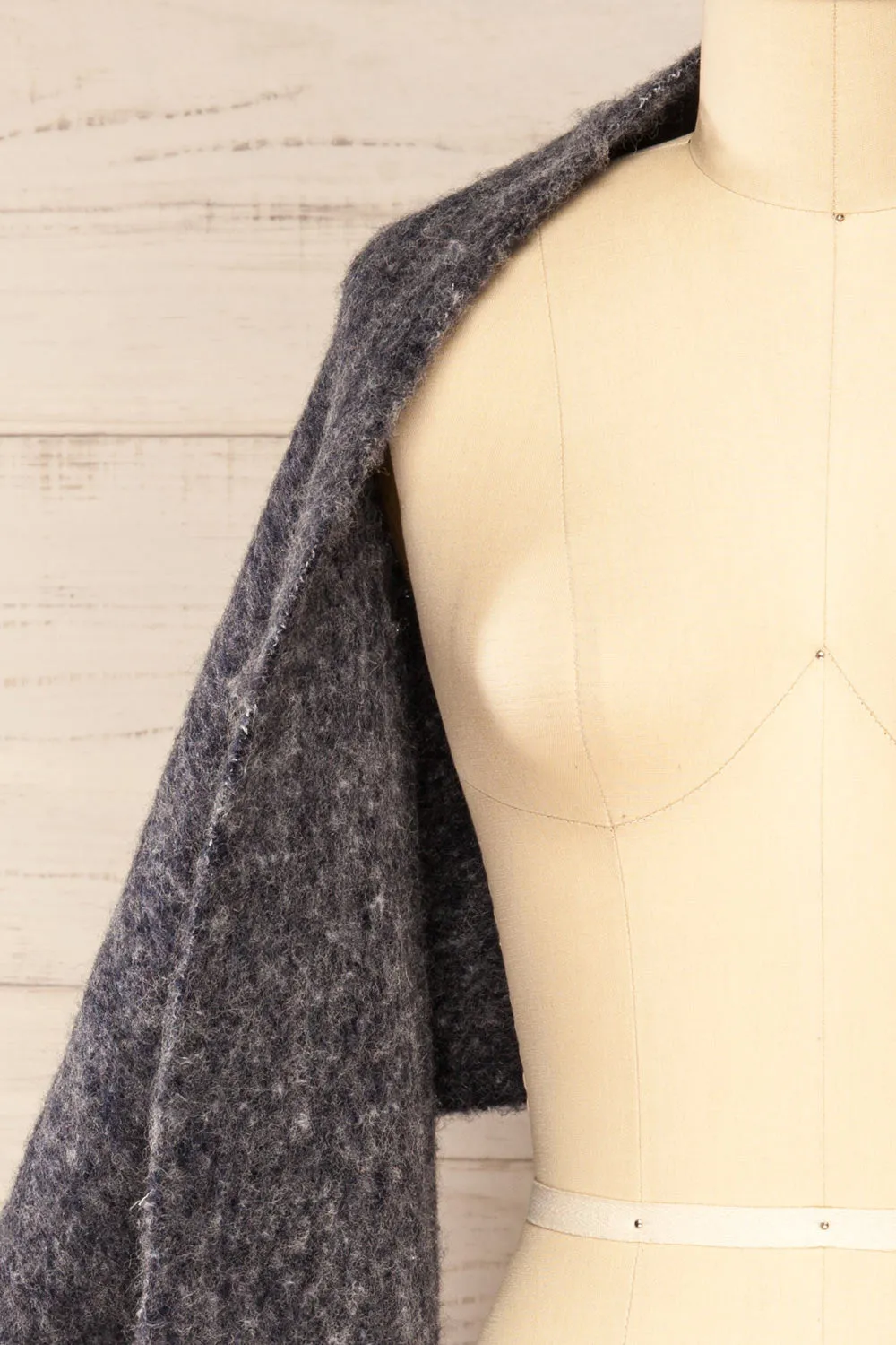 Telford Grey | Fuzzy Knit Scarf