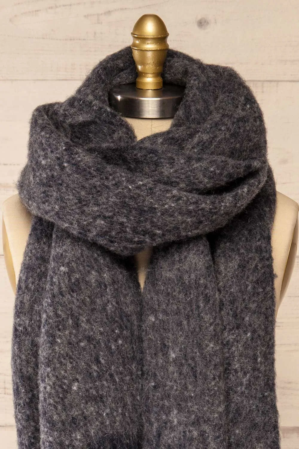 Telford Grey | Fuzzy Knit Scarf