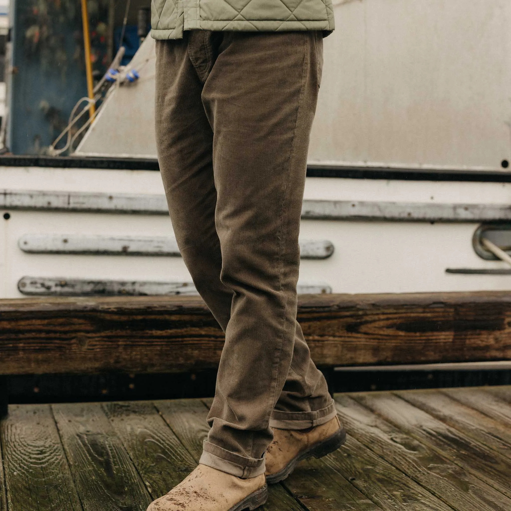 The Democratic 5-Pocket Pant in Fatigue Olive Corduroy