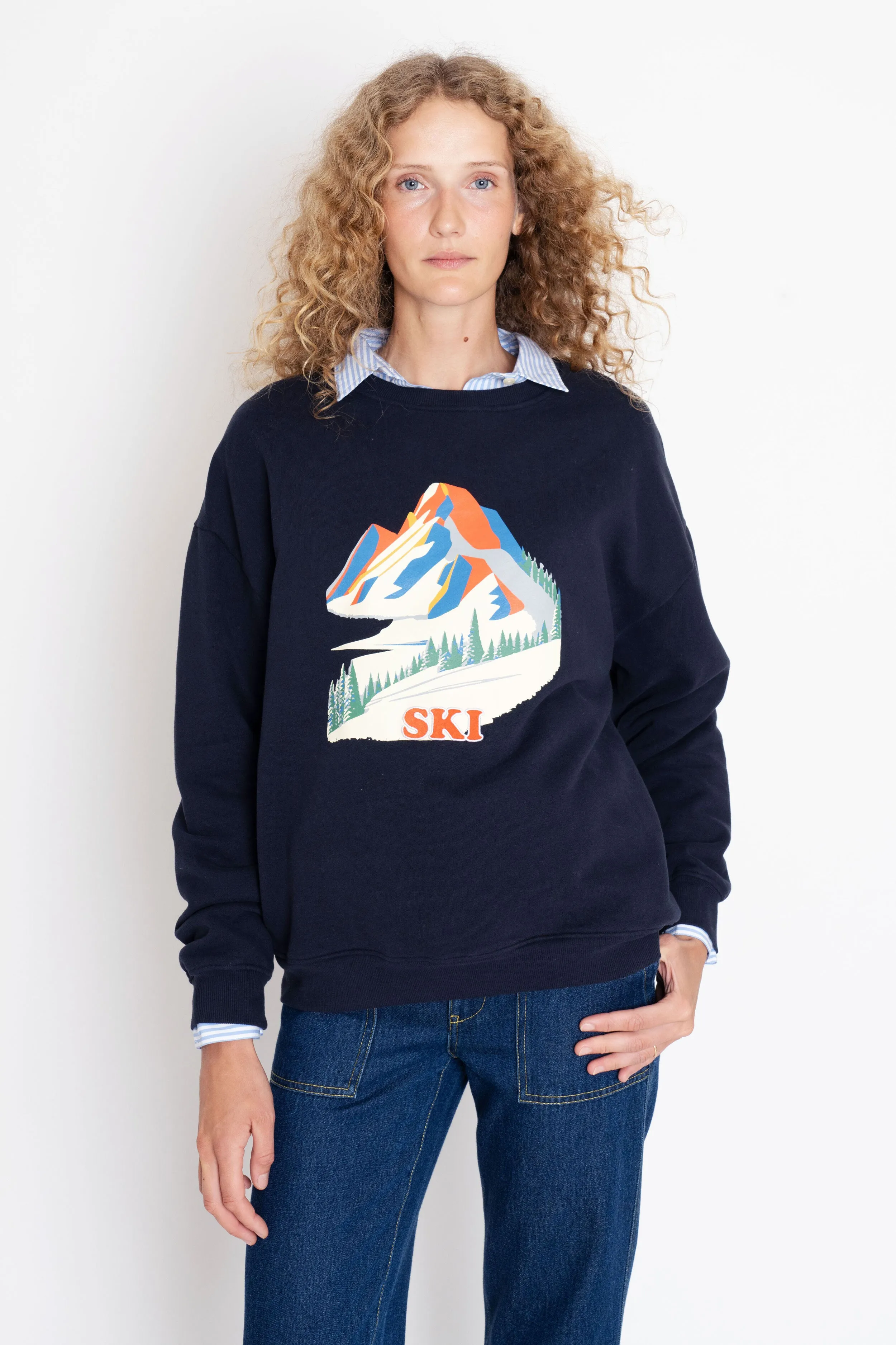 The Oversized Alps Sweatshirt - Navy