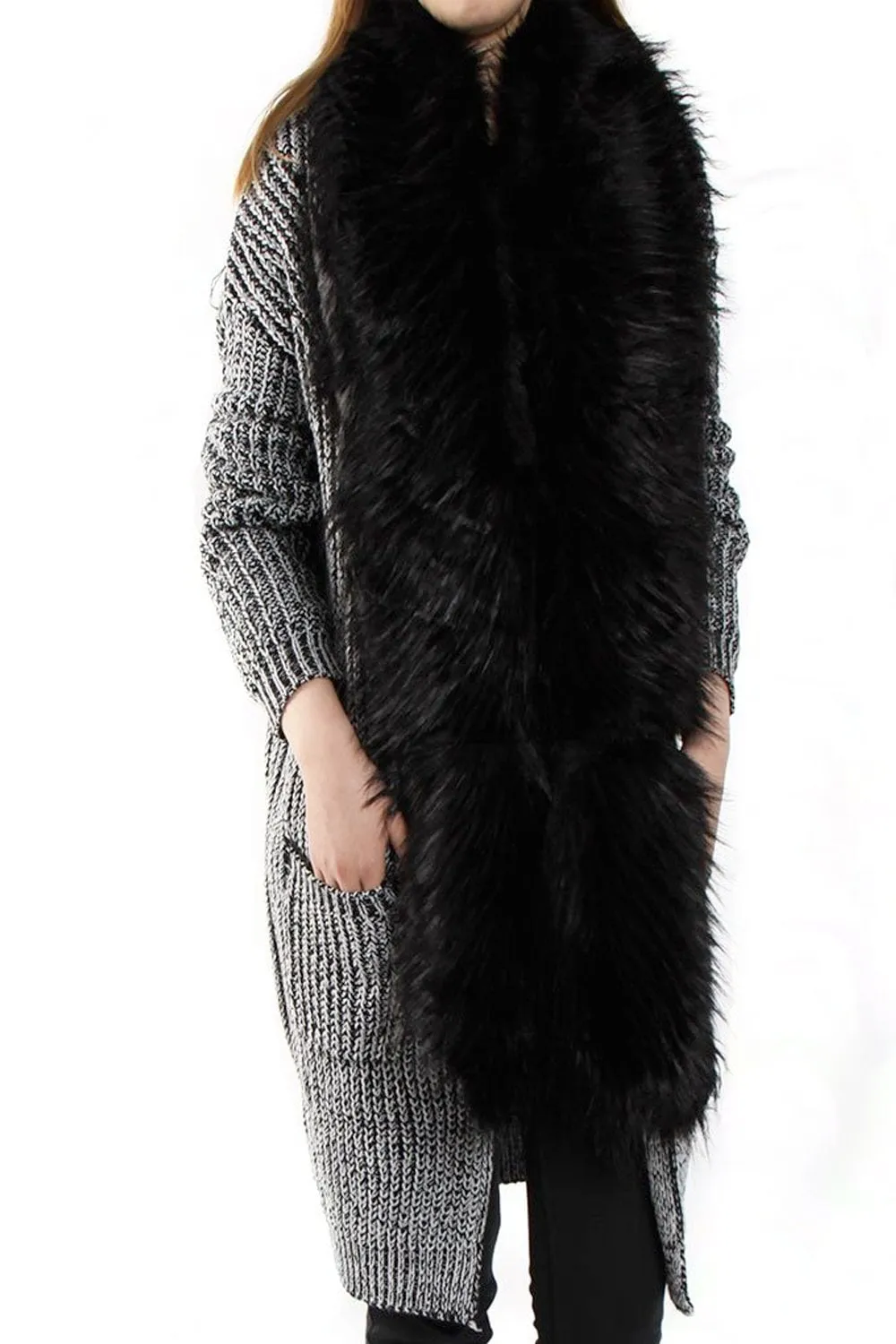 Thick Soft Fluffy Faux Fur Long Collar Scarf