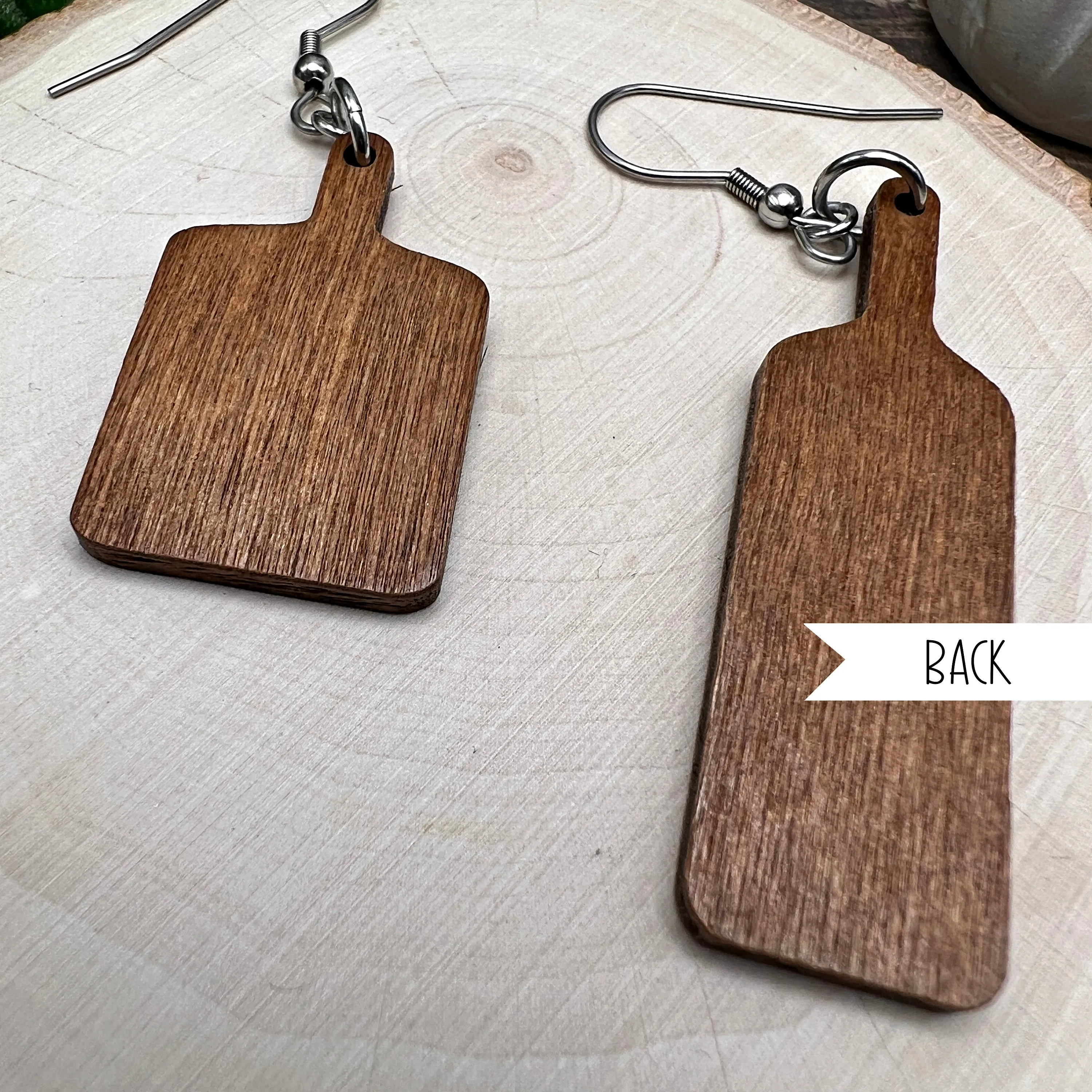 Tiny Cutting Board  Earrings, Hypoallergenic gift for Chef, Baker, Cook