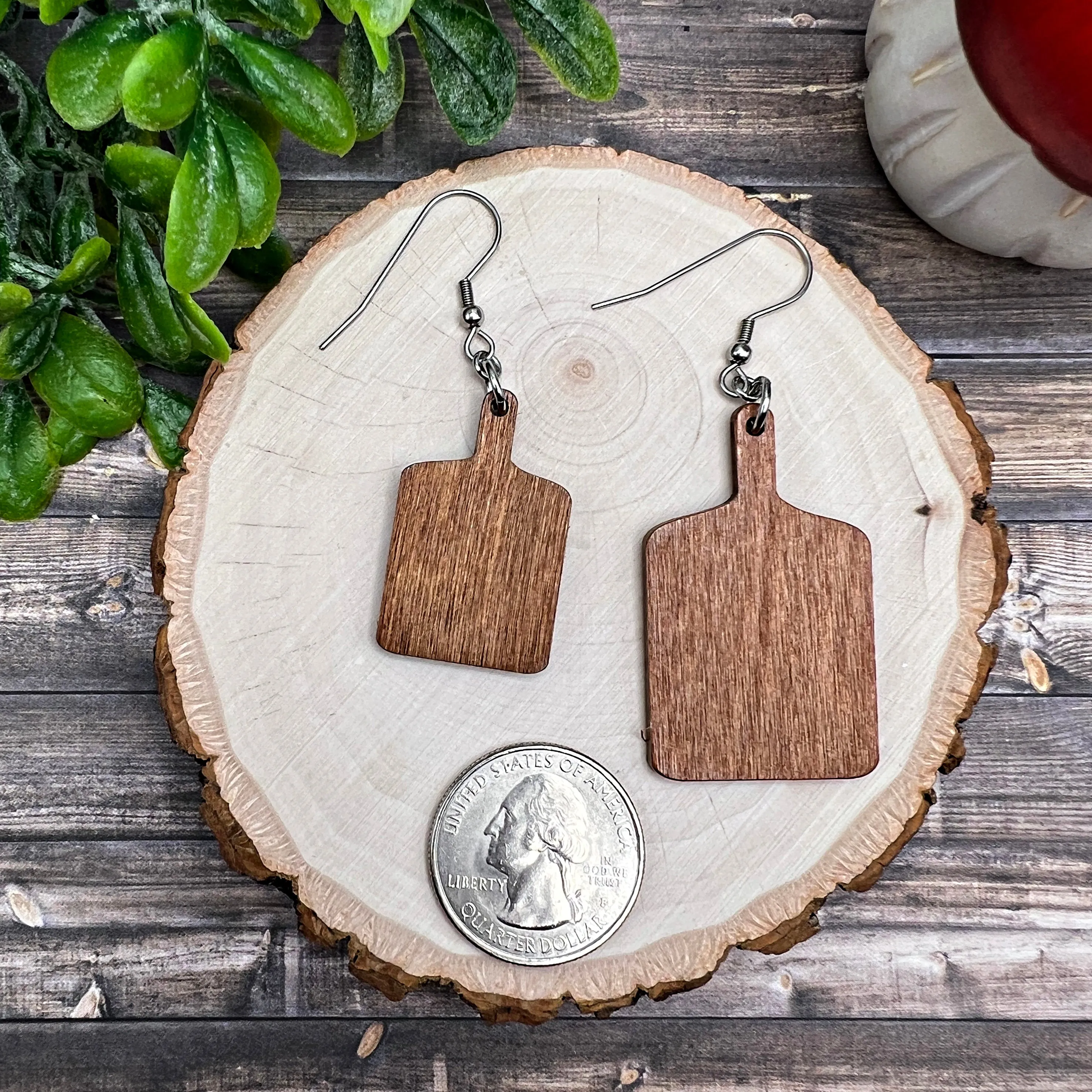 Tiny Cutting Board  Earrings, Hypoallergenic gift for Chef, Baker, Cook