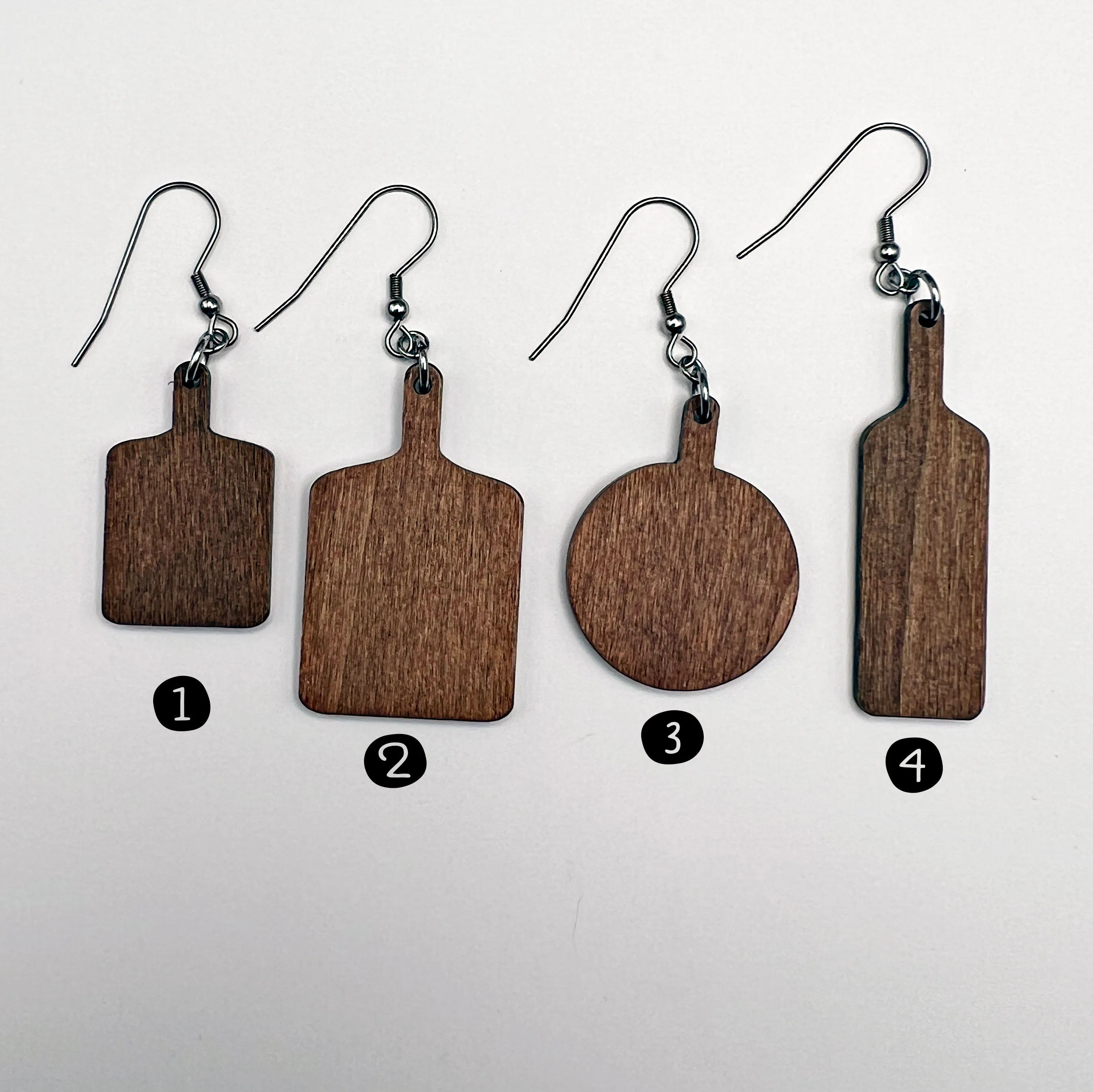 Tiny Cutting Board  Earrings, Hypoallergenic gift for Chef, Baker, Cook