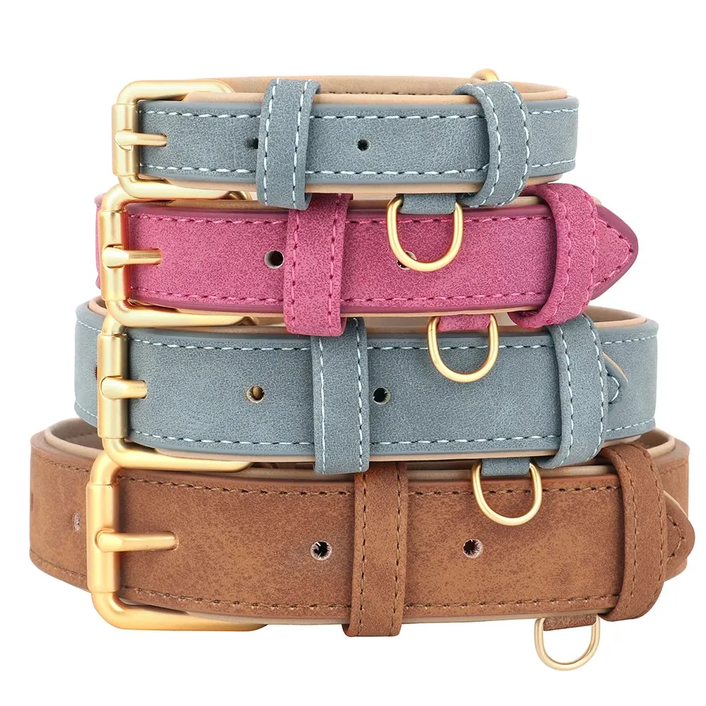 Trendy Adjustable Suede Leather Pet Collar