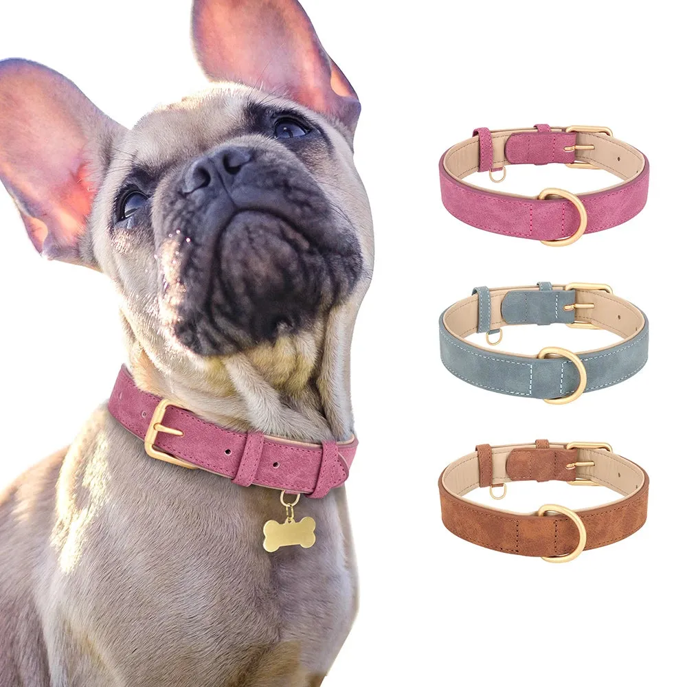 Trendy Adjustable Suede Leather Pet Collar