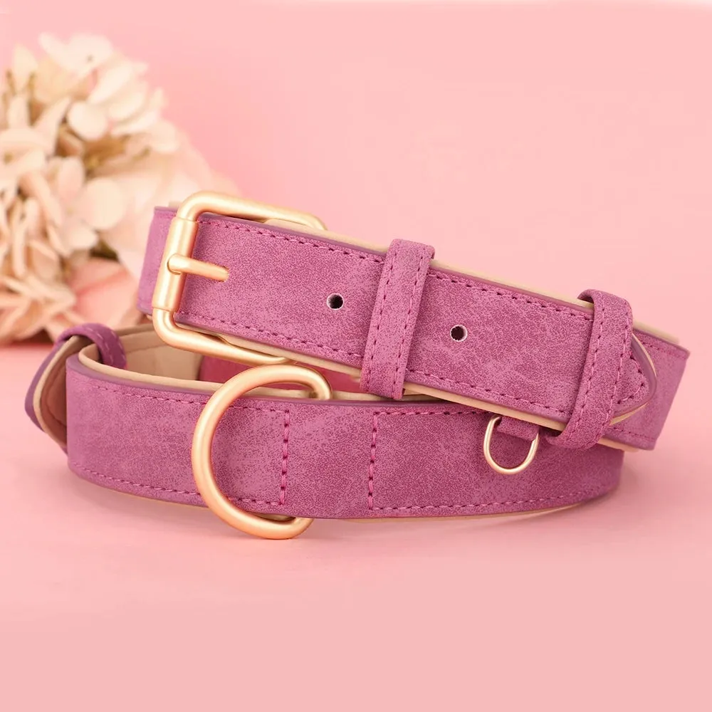 Trendy Adjustable Suede Leather Pet Collar