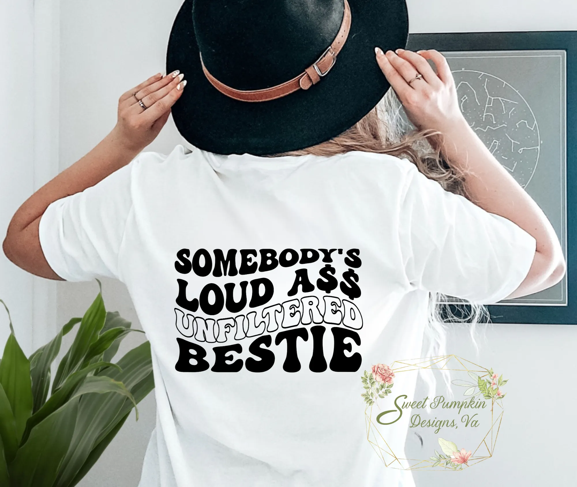 Trendy Oversized Best Friend Shirt - "Somebody's Loud A$$ Unfiltered Bestie