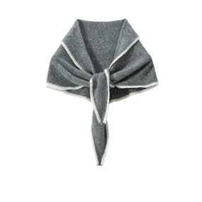 Triangle Neck Scarves 100% Cashmere Knit Scarf Neckerchief Winter Shawl for Women