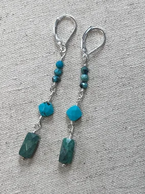 Triple Turquoise Earrings