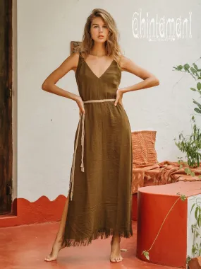 V-neck Maxi Dress / Brown