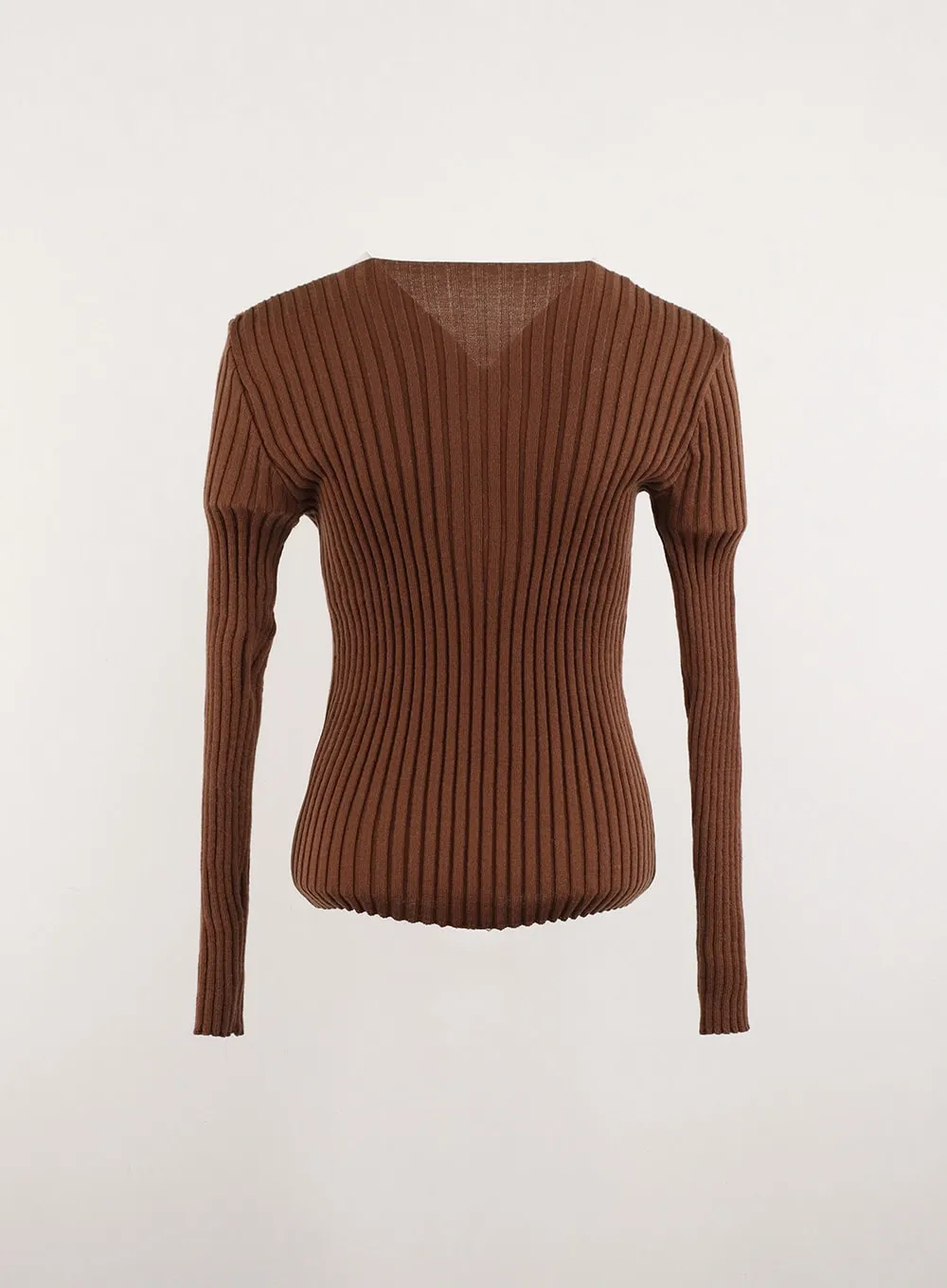 V-Neck Wool Rib Sweater OD315