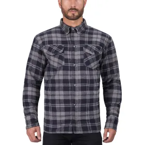 Viking Cycle Gray Textile Motorcycle Flannel Shirt for Men