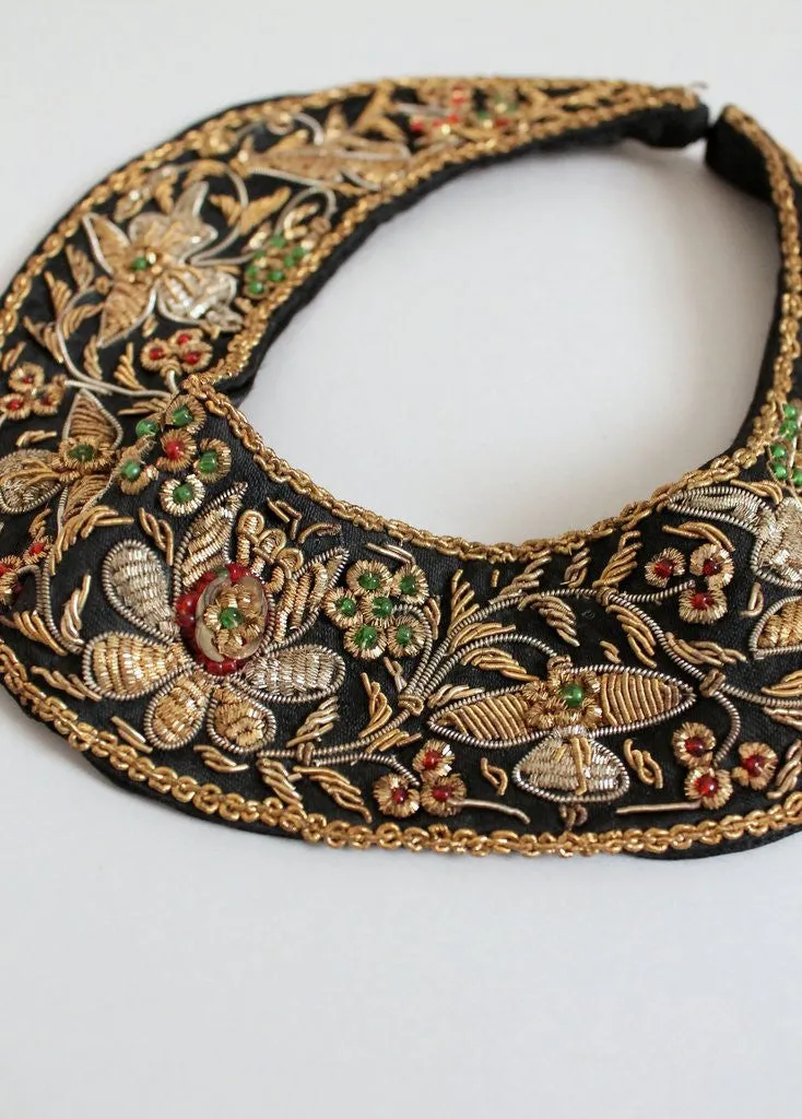 Vintage 1950s Indian Metalic Embroidered Collar