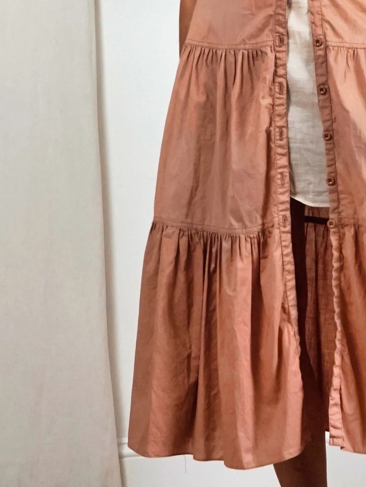 Vintage Dusty Rose Tiered Tank Dress