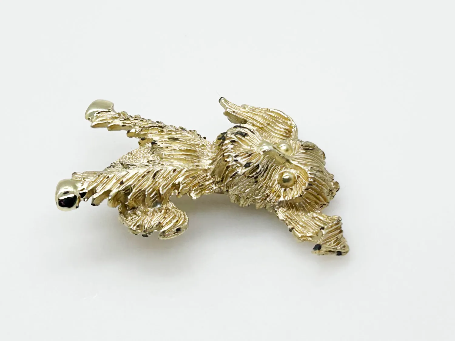 Whimsical Vintage Scratching Doggie Brooch