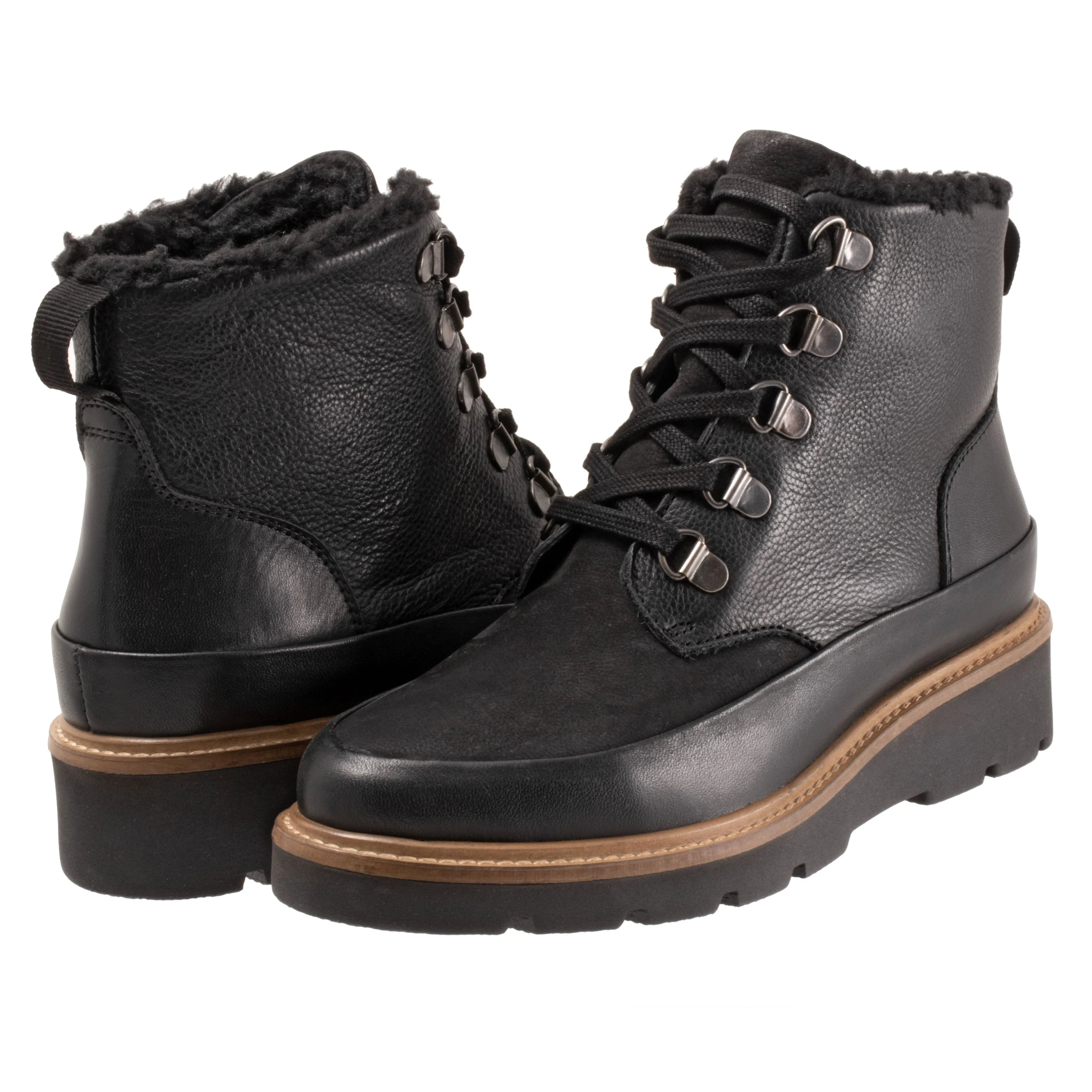 Whitney Black Lace Up Ankle Boots