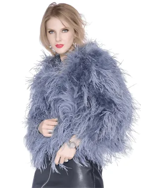 Winter Ostrich Feather Jacket Fur Coat Casual Australian Imported Fur Ostrich Jacket Ladies Nightclub Coat