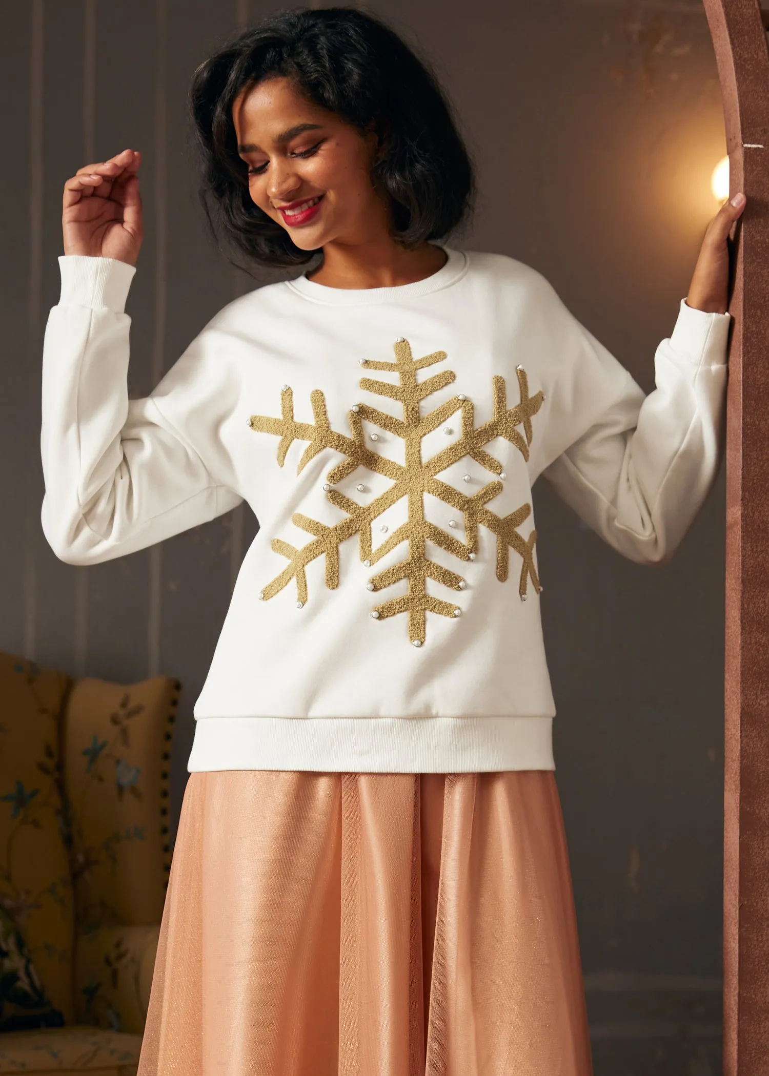 Winter's Whisper Snowflake Sweatshirt